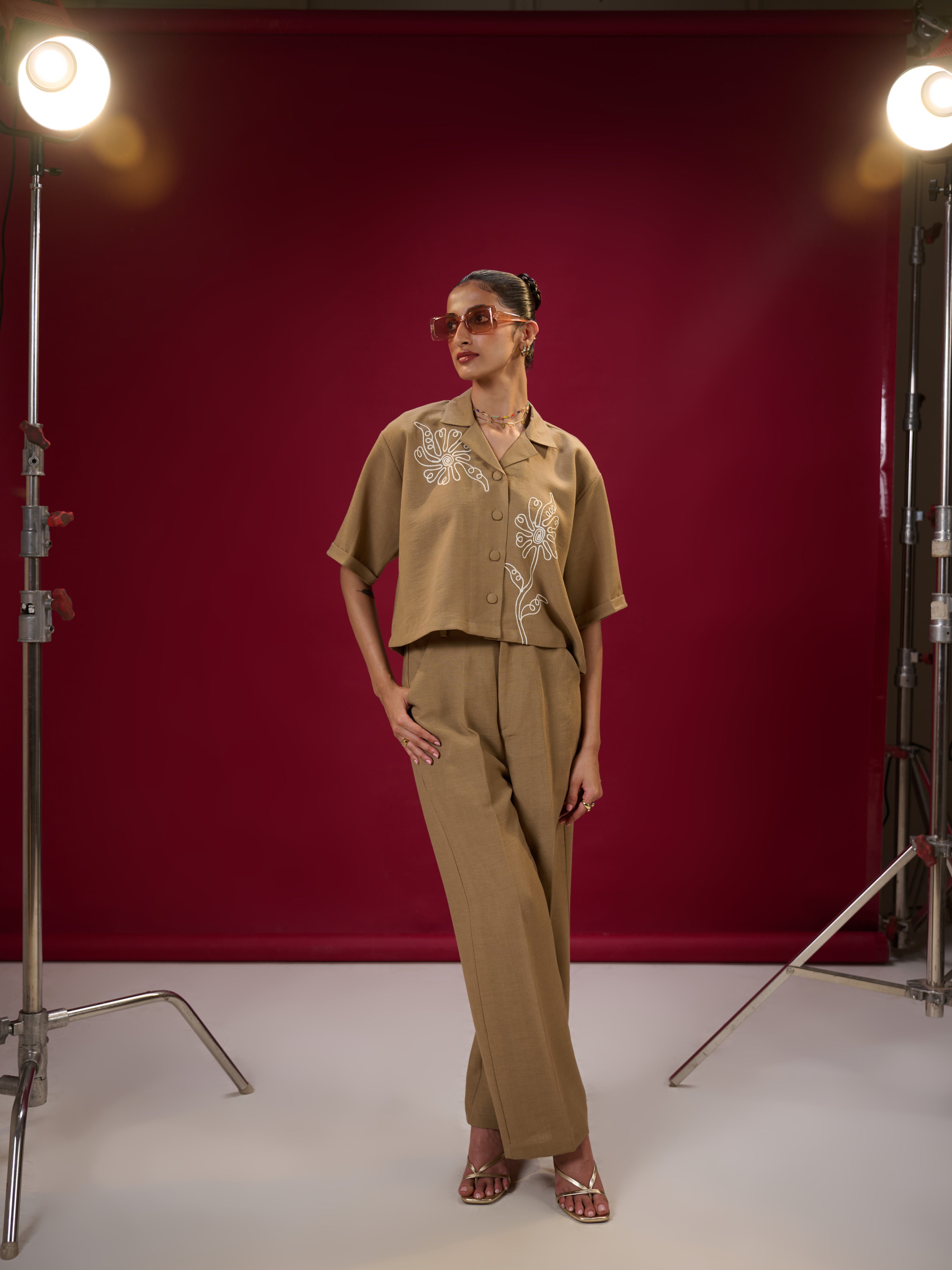 FloraScript Embroidered Co-Ord