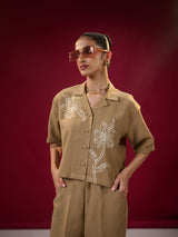 FloraScript Embroidered Co-Ord